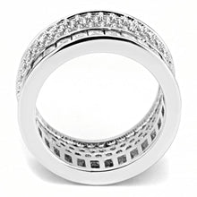 Load image into Gallery viewer, 3W1520 - Rhodium Stainless Steel Ring with AAA Grade CZ  in Clear