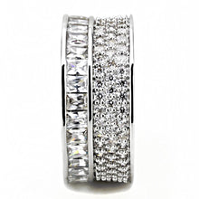 Load image into Gallery viewer, 3W1520 - Rhodium Stainless Steel Ring with AAA Grade CZ  in Clear
