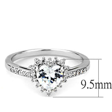 Load image into Gallery viewer, 3W1526 - Rhodium Brass Ring with AAA Grade CZ  in Clear