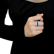 Load image into Gallery viewer, 3W1527 - Rhodium Brass Ring with Synthetic  in Montana