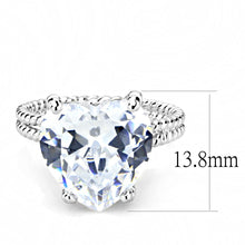 Load image into Gallery viewer, 3W1536 - Rhodium Brass Ring with AAA Grade CZ  in Clear