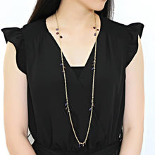 Load image into Gallery viewer, 3W1538 - Gold Brass Necklace with Semi-Precious Amethyst Crystal in Amethyst