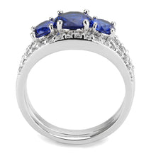 Load image into Gallery viewer, 3W1566 - Rhodium Brass Ring with Synthetic Spinel in London Blue