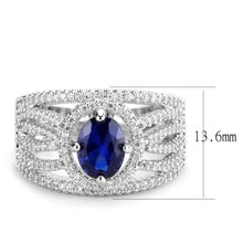 Load image into Gallery viewer, 3W1567 - Rhodium Brass Ring with Synthetic Spinel in London Blue