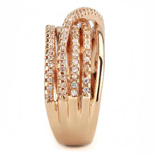 Load image into Gallery viewer, 3W1586 - Rose Gold Brass Ring with AAA Grade CZ  in Clear