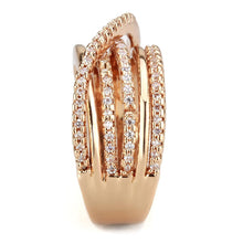 Load image into Gallery viewer, 3W1586 - Rose Gold Brass Ring with AAA Grade CZ  in Clear
