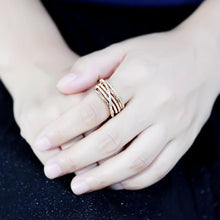 Load image into Gallery viewer, 3W1586 - Rose Gold Brass Ring with AAA Grade CZ  in Clear
