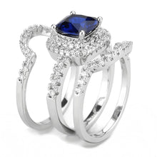 Load image into Gallery viewer, 3W1599 - Rhodium Brass Ring with Synthetic Spinel in London Blue
