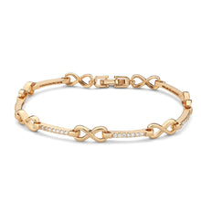 Load image into Gallery viewer, 3W1630 - Flash Rose Gold Brass Bracelet with AAA Grade CZ in Clear