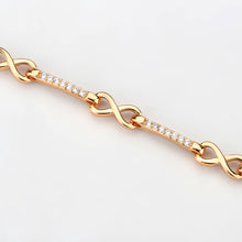 Load image into Gallery viewer, 3W1630 - Flash Rose Gold Brass Bracelet with AAA Grade CZ in Clear