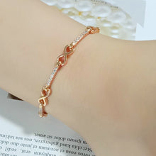 Load image into Gallery viewer, 3W1630 - Flash Rose Gold Brass Bracelet with AAA Grade CZ in Clear