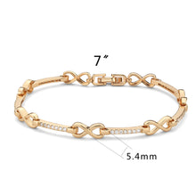 Load image into Gallery viewer, 3W1630 - Flash Rose Gold Brass Bracelet with AAA Grade CZ in Clear