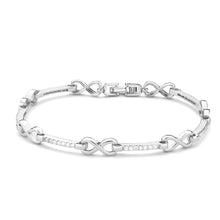 Load image into Gallery viewer, 3W1631 - Rhodium Brass Bracelet with AAA Grade CZ in Clear