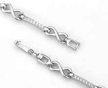 Load image into Gallery viewer, 3W1631 - Rhodium Brass Bracelet with AAA Grade CZ in Clear