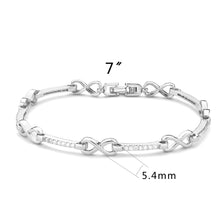 Load image into Gallery viewer, 3W1631 - Rhodium Brass Bracelet with AAA Grade CZ in Clear