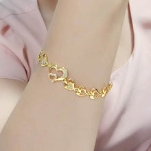 Load image into Gallery viewer, 3W1632 - Flash Gold Brass Bracelet with AAA Grade CZ in Clear
