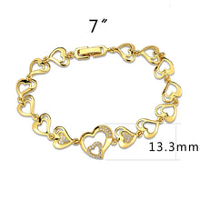 Load image into Gallery viewer, 3W1632 - Flash Gold Brass Bracelet with AAA Grade CZ in Clear