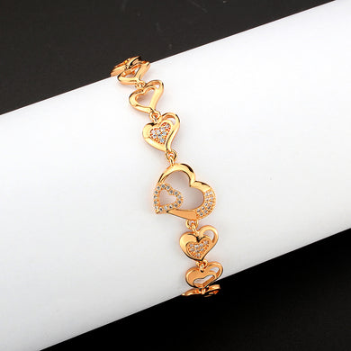 3W1633 - Flash Rose Gold Brass Bracelet with AAA Grade CZ in Clear