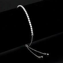 Load image into Gallery viewer, 3W1643 - Rhodium Brass Bracelet with AAA Grade CZ in Clear