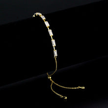 Load image into Gallery viewer, 3W1656 - Gold Brass Bracelet with AAA Grade CZ in Clear