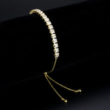 Load image into Gallery viewer, 3W1668 - Gold Brass Bracelet with AAA Grade CZ in Clear