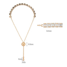 Load image into Gallery viewer, 3W1672 - Rose Gold Brass Bracelet with AAA Grade CZ in Clear