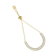 Load image into Gallery viewer, 3W1674 - Gold Brass Bracelet with AAA Grade CZ in Clear