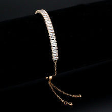Load image into Gallery viewer, 3W1675 - Rose Gold Brass Bracelet with AAA Grade CZ in Clear