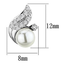 Load image into Gallery viewer, 3W365 - Rhodium Brass Earrings with Synthetic Pearl in White