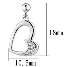 Load image into Gallery viewer, 3W368 - Rhodium Brass Earrings with AAA Grade CZ  in Clear