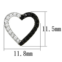 Load image into Gallery viewer, 3W381 - Rhodium + Ruthenium Brass Earrings with AAA Grade CZ  in Jet