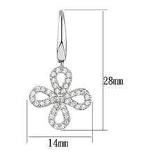 Load image into Gallery viewer, 3W382 - Rhodium Brass Earrings with AAA Grade CZ  in Clear
