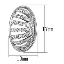 Load image into Gallery viewer, 3W393 - Rhodium Brass Earrings with AAA Grade CZ  in Clear
