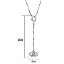 Load image into Gallery viewer, 3W423 - Rhodium Brass Necklace with AAA Grade CZ  in Clear