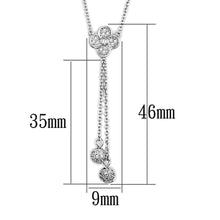 Load image into Gallery viewer, 3W424 - Rhodium Brass Necklace with AAA Grade CZ  in Clear