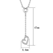Load image into Gallery viewer, 3W425 - Rhodium Brass Necklace with AAA Grade CZ  in Clear