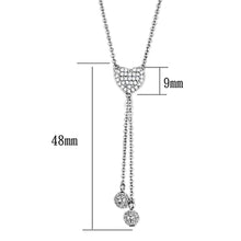 Load image into Gallery viewer, 3W428 - Rhodium Brass Necklace with AAA Grade CZ  in Clear