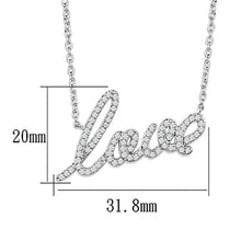 Load image into Gallery viewer, 3W453 - Rhodium Brass Necklace with AAA Grade CZ  in Clear
