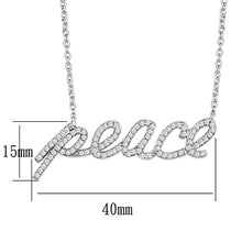 Load image into Gallery viewer, 3W457 - Rhodium Brass Necklace with AAA Grade CZ  in Clear