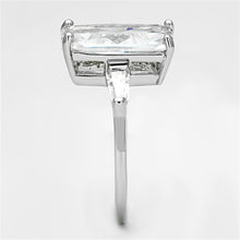 Load image into Gallery viewer, 3W460 - Rhodium Brass Ring with AAA Grade CZ  in Clear