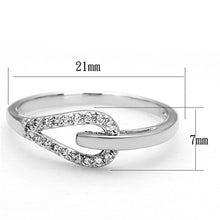 Load image into Gallery viewer, 3W465 - Rhodium Brass Ring with AAA Grade CZ  in Clear