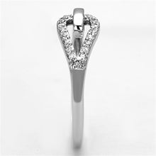 Load image into Gallery viewer, 3W465 - Rhodium Brass Ring with AAA Grade CZ  in Clear