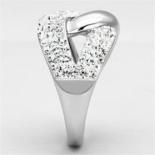 Load image into Gallery viewer, 3W466 - Rhodium Brass Ring with Top Grade Crystal  in Clear