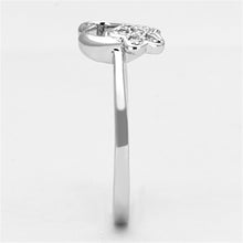 Load image into Gallery viewer, 3W472 - Rhodium Brass Ring with AAA Grade CZ  in Clear