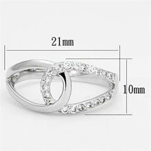 Load image into Gallery viewer, 3W474 - Rhodium Brass Ring with AAA Grade CZ  in Clear