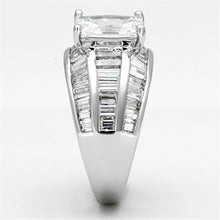 Load image into Gallery viewer, 3W475 - Rhodium Brass Ring with AAA Grade CZ  in Clear