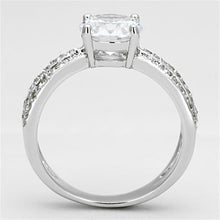 Load image into Gallery viewer, 3W478 - Rhodium Brass Ring with AAA Grade CZ  in Clear