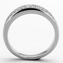 Load image into Gallery viewer, 3W482 - Rhodium Brass Ring with AAA Grade CZ  in Clear
