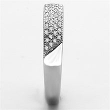 Load image into Gallery viewer, 3W482 - Rhodium Brass Ring with AAA Grade CZ  in Clear