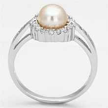 Load image into Gallery viewer, 3W487 - Rhodium Brass Ring with Synthetic Pearl in White